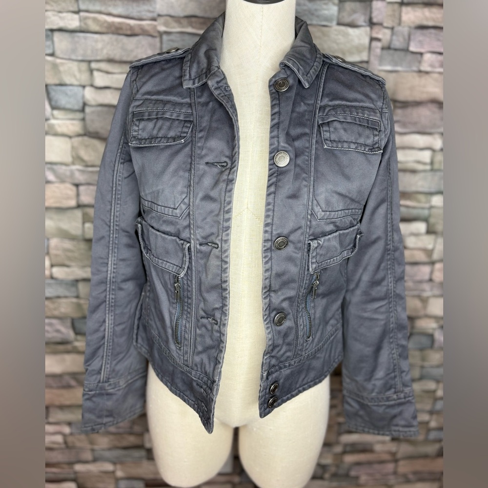 American Eagle Button Up Fitted Jacket With Quilt… - image 1